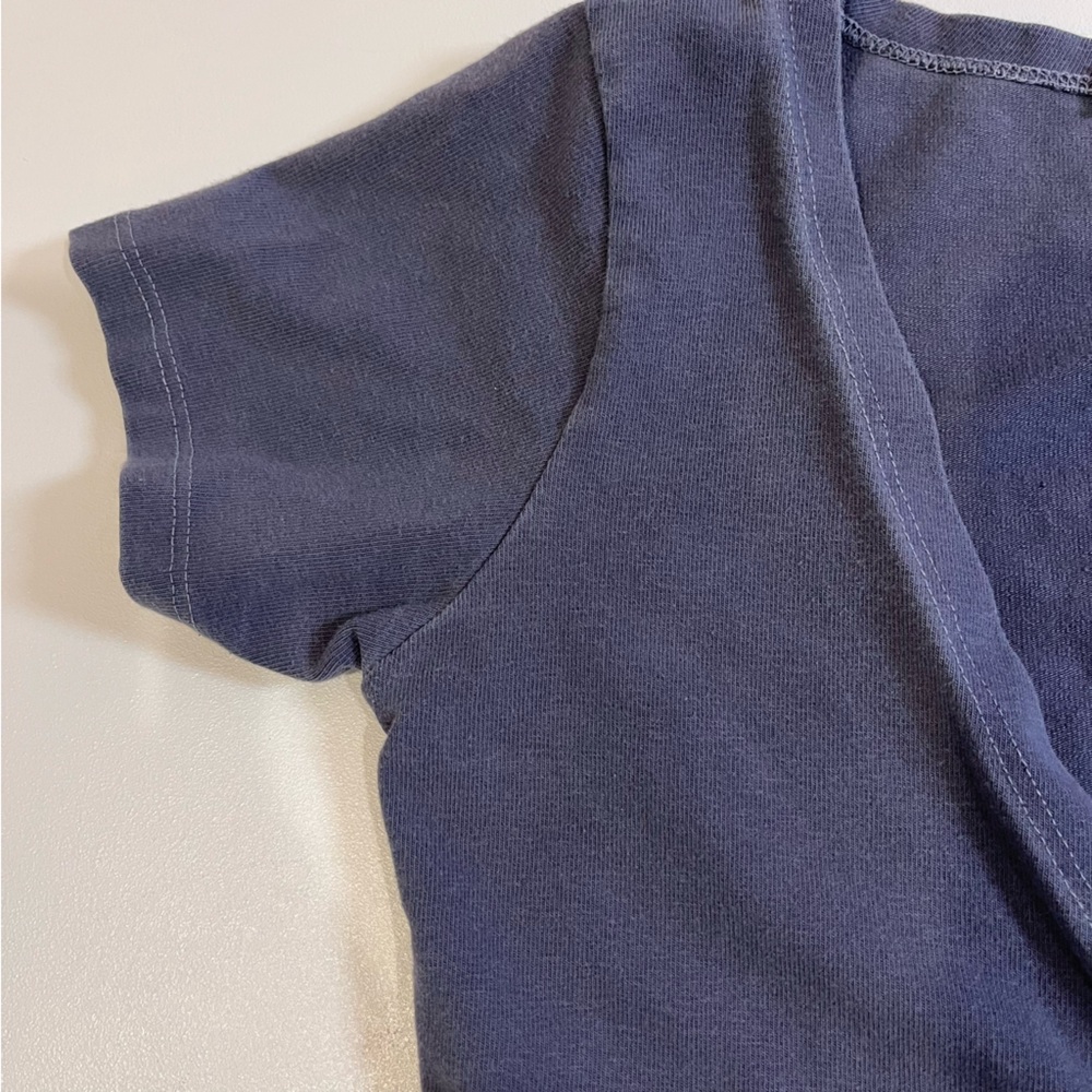 brandy melville dark blue amara wrap top coquette cottagecore minimalist y2k - Picture 3 of 7